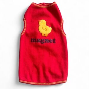 I See Spot Red Ribbed "Chick Magnet" Dog Tank Top - Size Medium